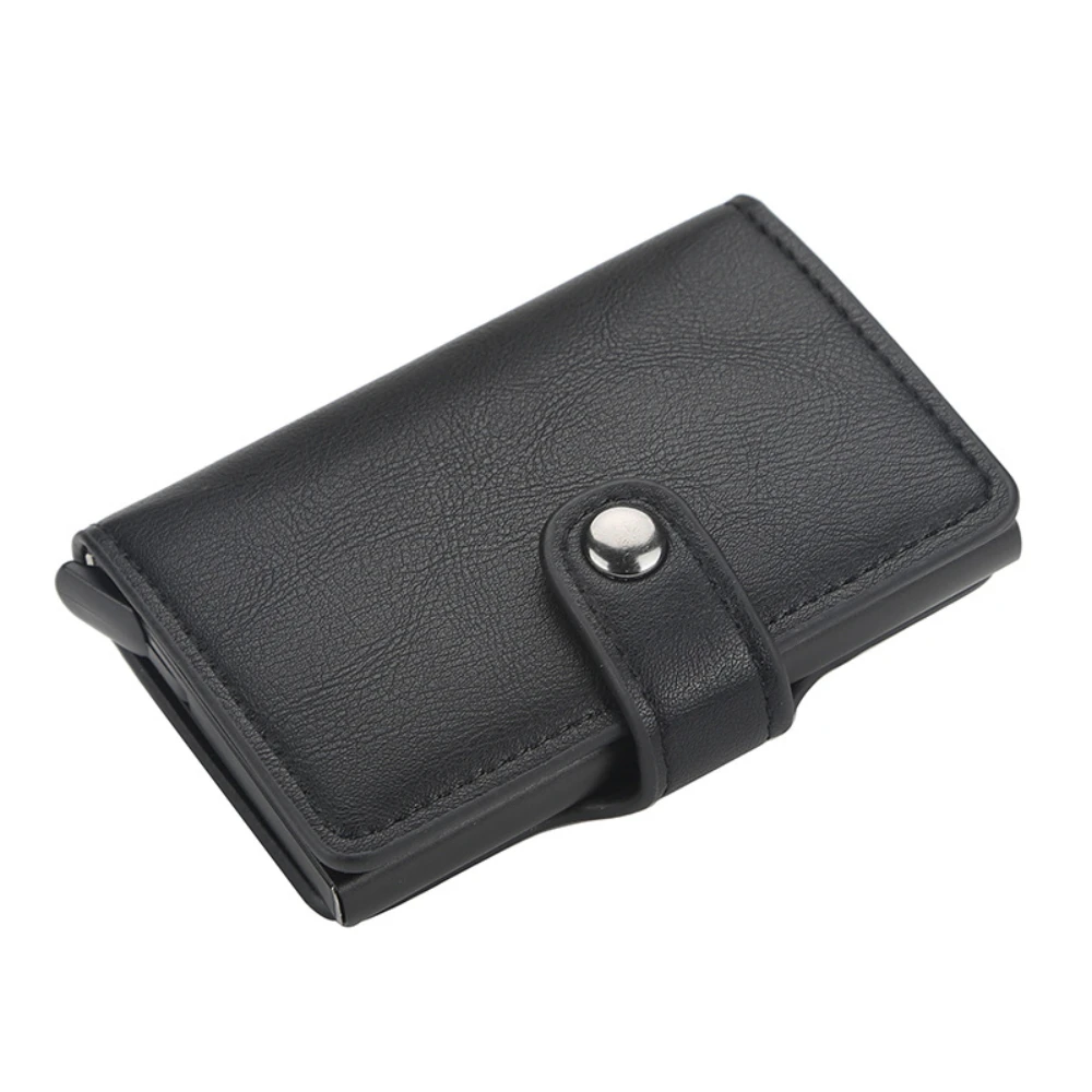 Men's RFID Automatic Pop-Up Card Holder European American Buckle Metal Aluminum Shell Card Case