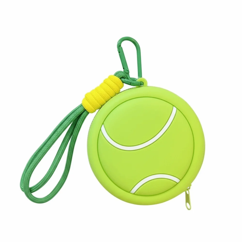 Baseball Sporty Ball Shaped Coin Purse Waterproof Basketball Headphone Pouch Trendy Small Size Storage Bag Sports Accessory