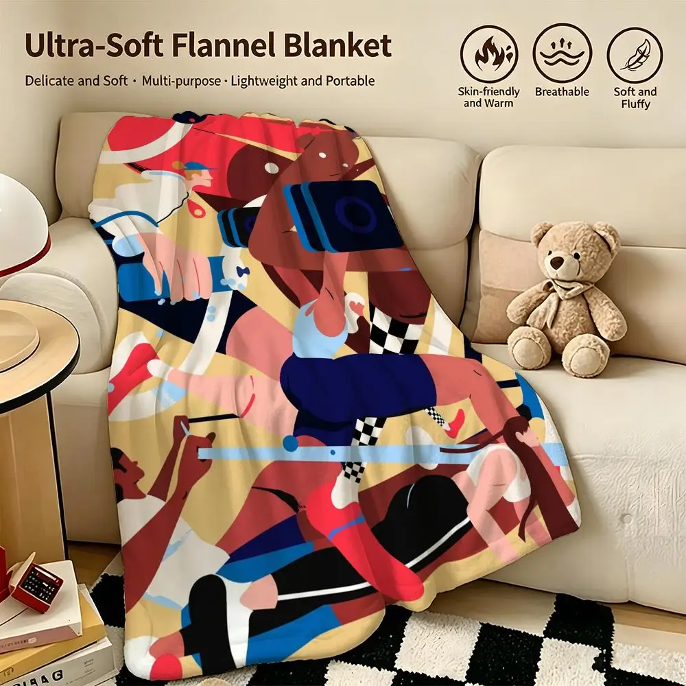 artist S-Soren Selleslagh-H Throw Warm Soft Flannel Blanket, Multi-use for Sofa Bed Camping Travel Nap