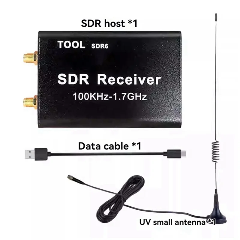 Stylish-SDR6 RTL-SDR Receiver 100Khz-1.7Ghz  SDR Software Signal Receiver Radio Aviation Shortwave Wideband RTL2832U+R820T
