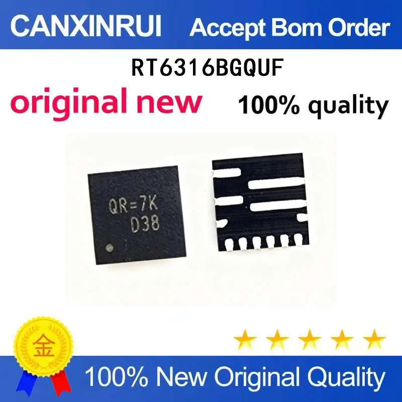 

(5-100 Pieces) Brand new original RT6316BGQUF silk screen QR=7K QR=7E QR=QFN-12 spot chip IC
