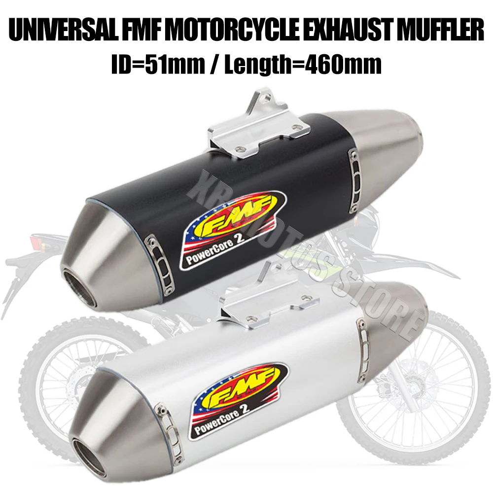 

Universal 51mm FMF Off-road Motorcycle Exhaust Muffler Escape For Honda Yamaha Kawasaki KTM ATV ORV UTV ADV CRF150F CRF250 DR650