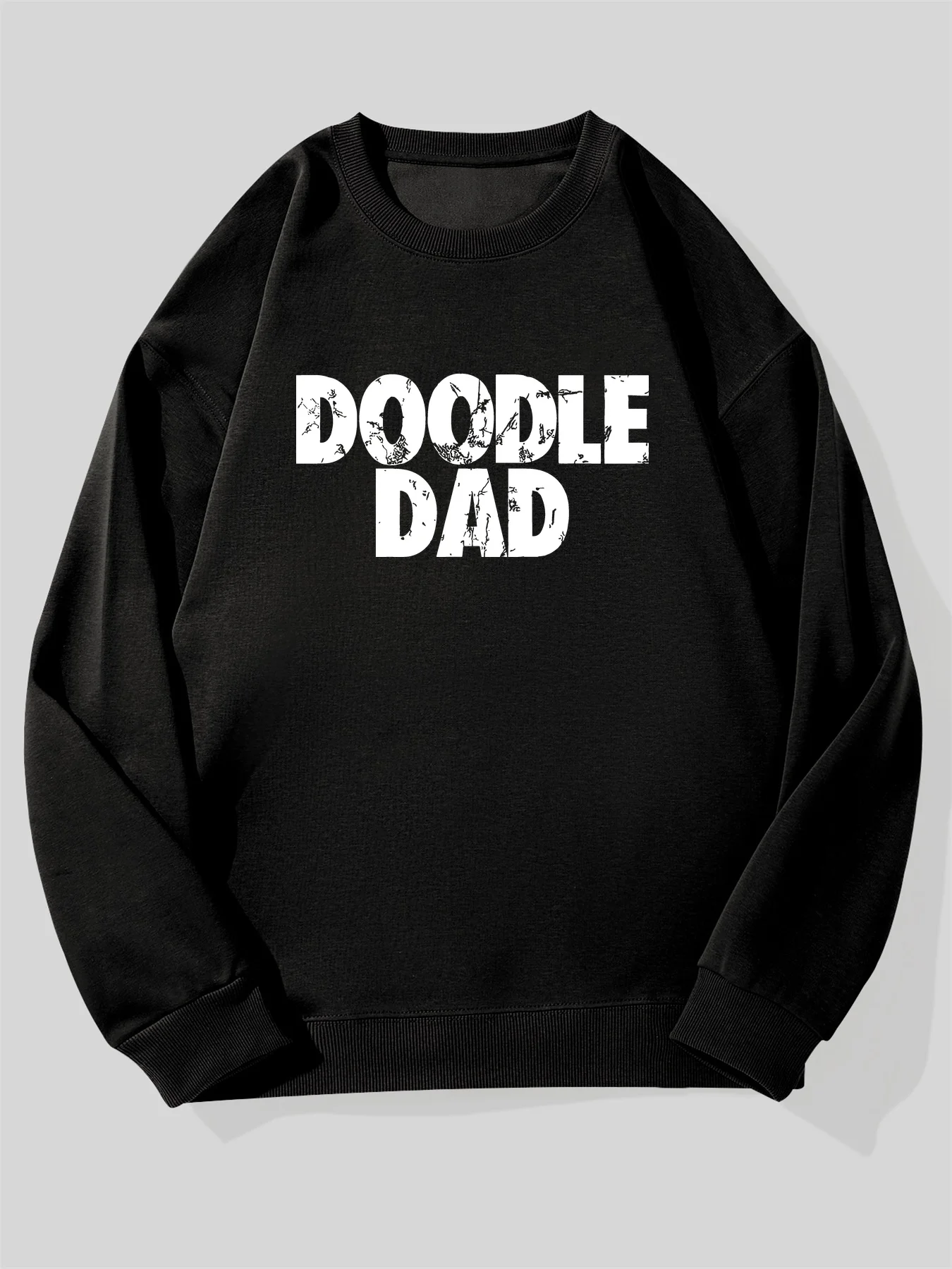 Men's Funny Doodle Dad Graphic Sweatshirt Doodle Lettering Loose Fit Casual Pullover Round Neck Long Sleeve Sweater