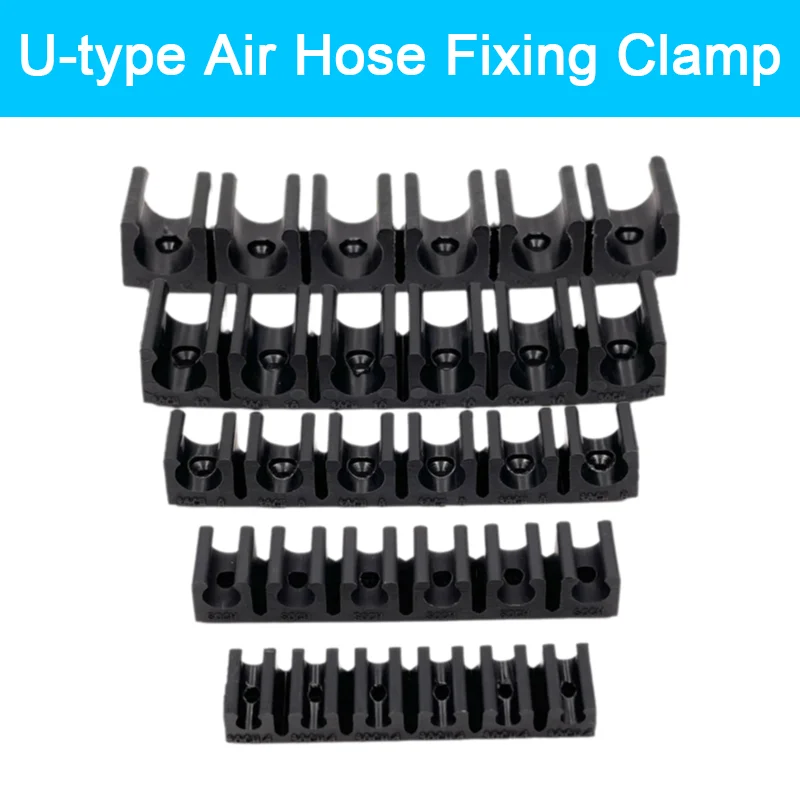 U-shaped buckle & fixing clamp for pneumatic pipes, nylon multi-pipe holder and piping seat 4/6/8/10/12/16mm