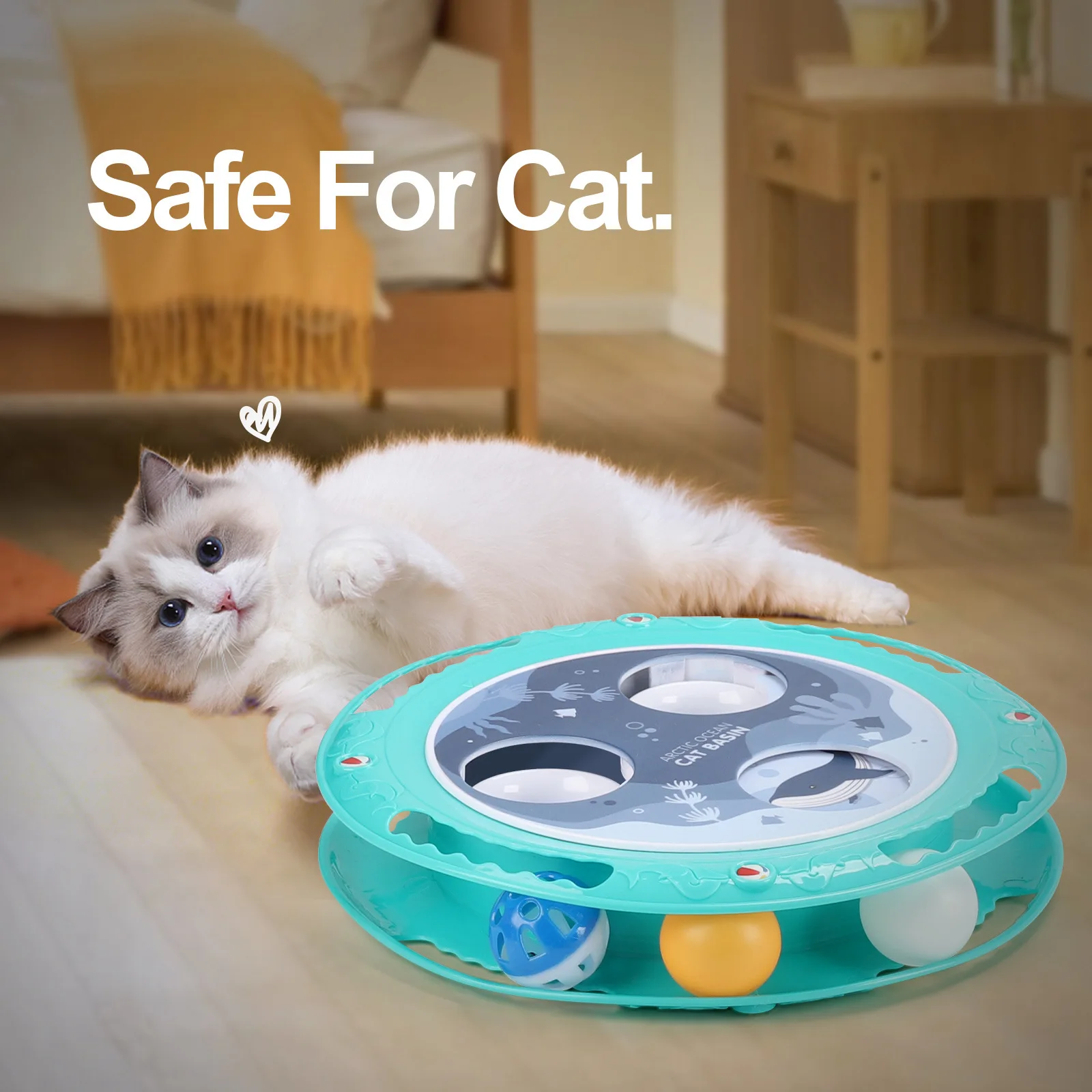 Creative new cat self-healing toy 360-degree rotatable home pet interactive electric funny cat toy cat turntable