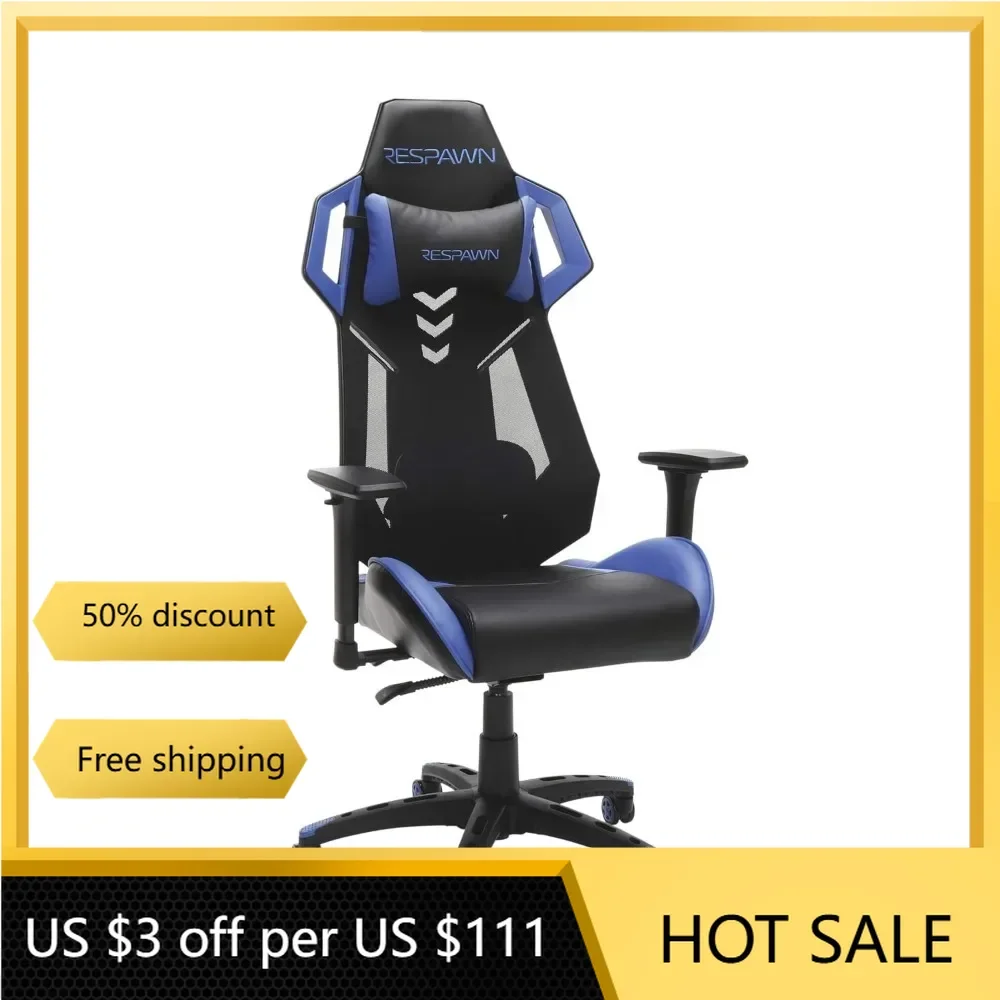 

Gaming Chair, Adjustable, in Blue RSP 200 BLU，27.5"D X 28"W X 55"H,mesh Back Office Furniture Office Chairs