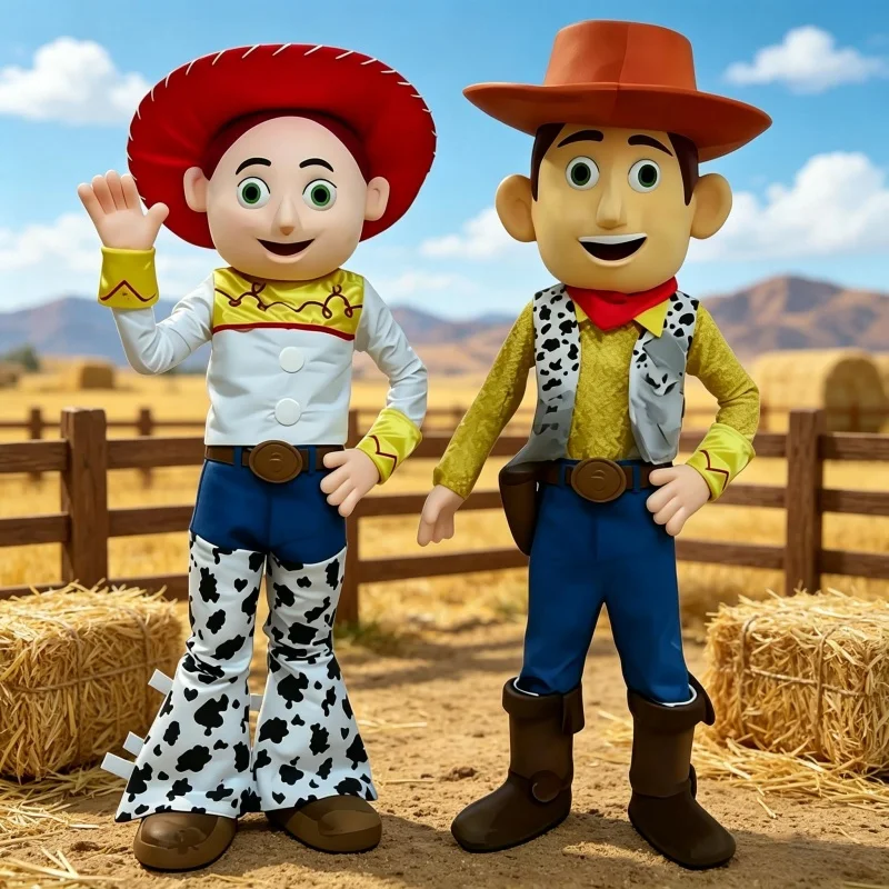 Erwachsenen-Klassisches Cowboy/Federhund-Maskottchen-Kostüm Zeichentrickfiguren Cosplay-Kostüm für Halloween Karneval Geburtstagsfeier