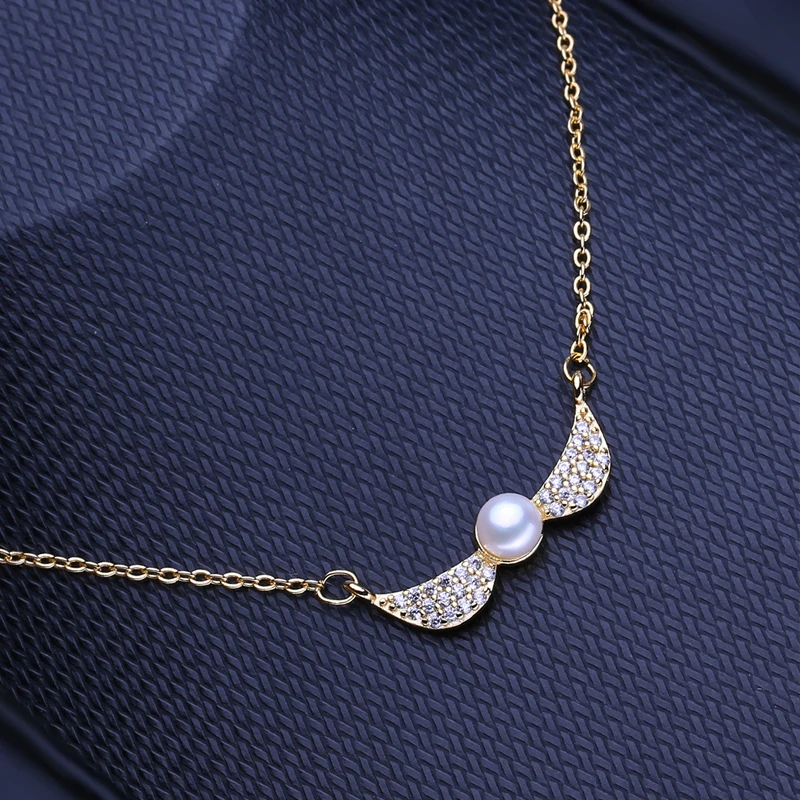 FENASY Natural Freshwater Pearl Necklaces Elegant Gifts For Women 18K Gold Plated Pendant With Chain Wedding Jewelry Wholesale