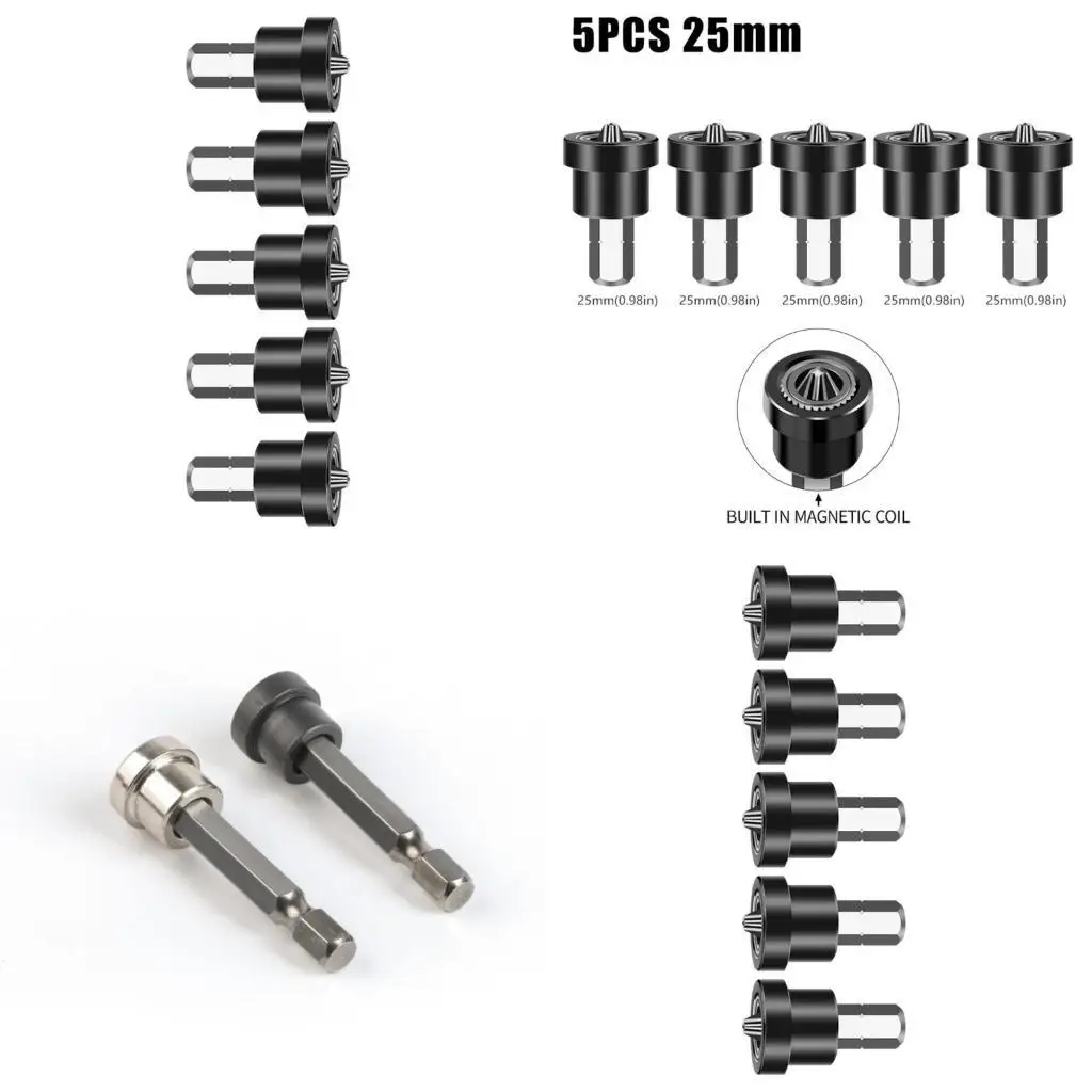 

652F Positioning Screw Setter Bit Suitable for Precise Plasterboard Fixing Installation Hexagonal Shank Design 5pcs