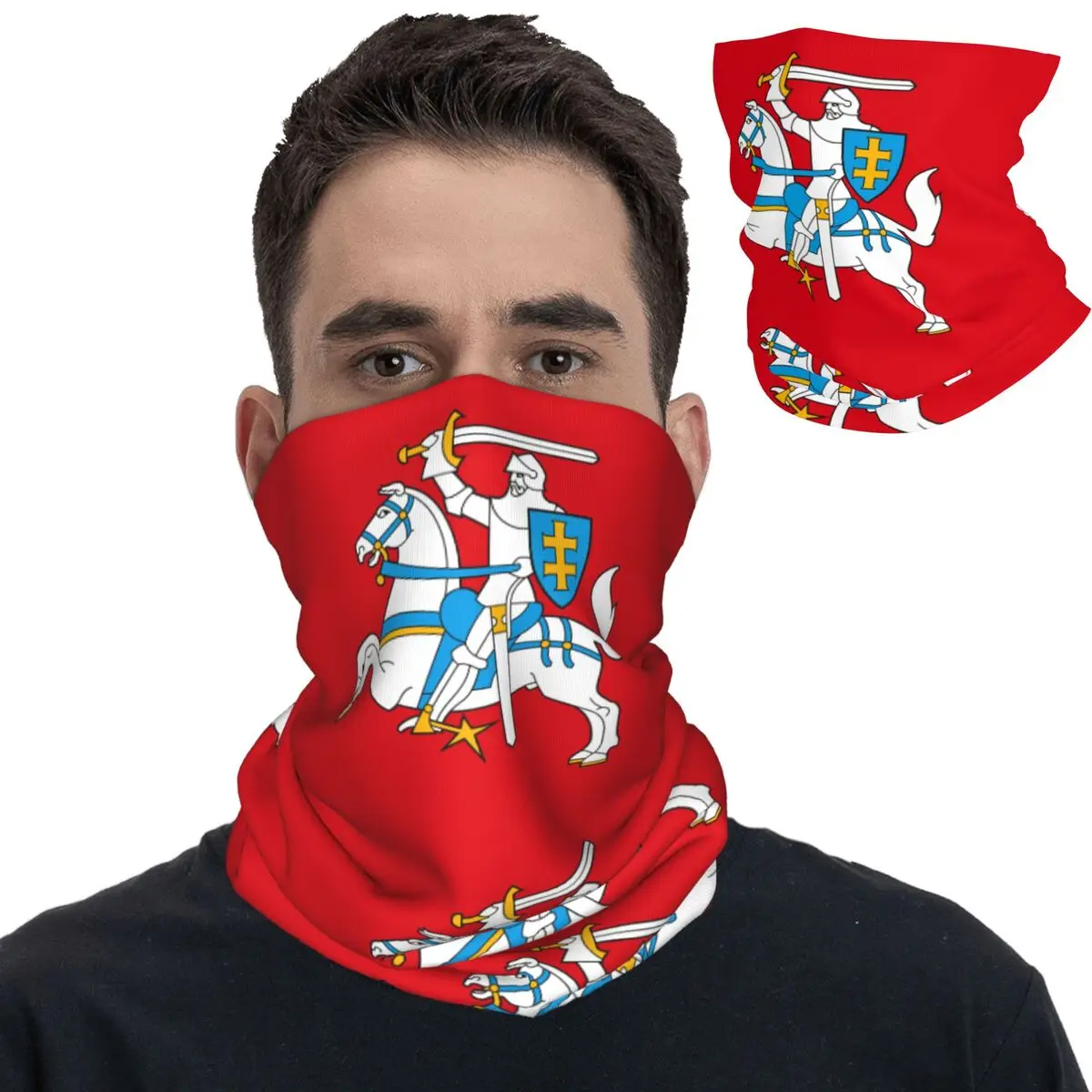 Flag Of Lithuania State Bandana Neck Cover Lithuanian Ensign Mask Scarf Multi-use Headwear Outdoor Sports Unisex Adult Windproof