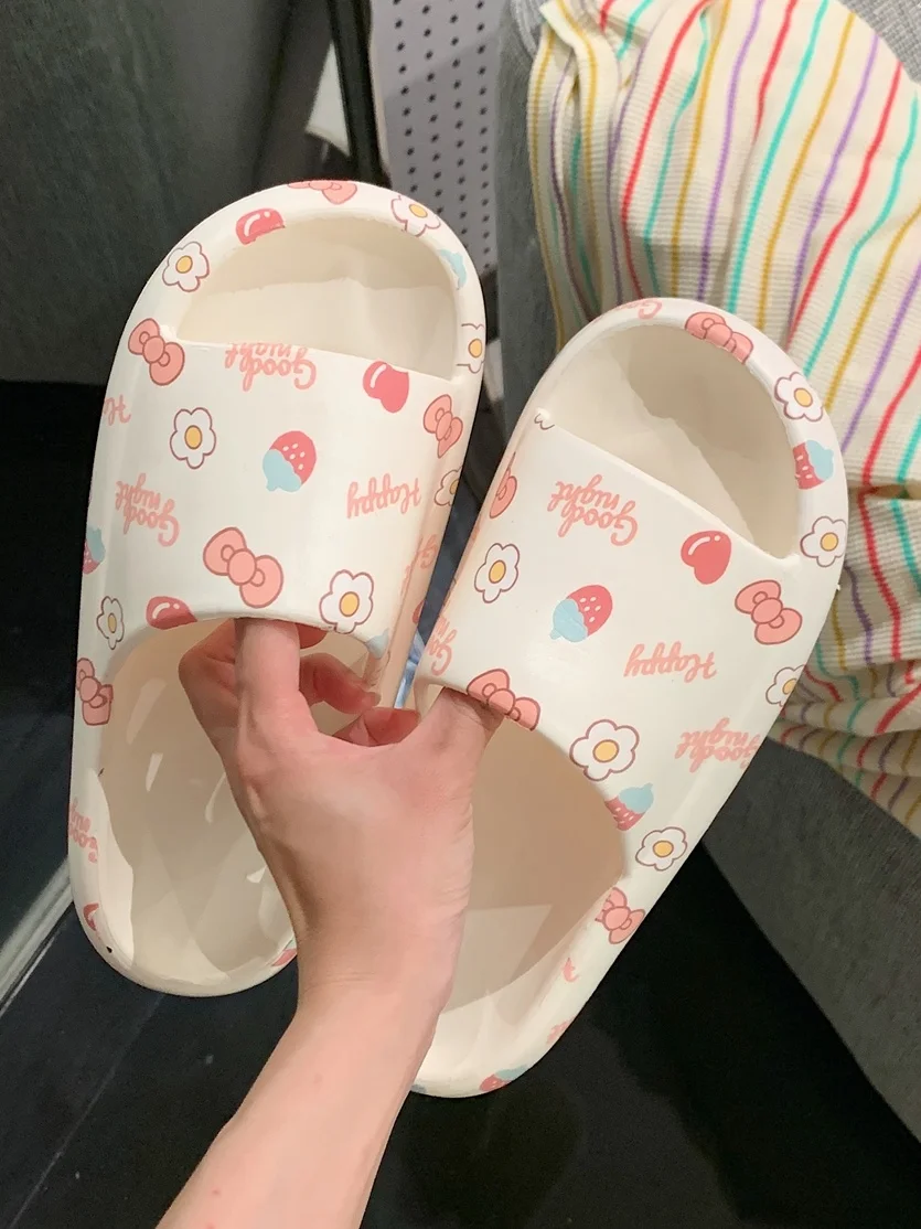 

Women Slippers Cute Slippers For Summer Student Female Ins Home Bathing, Non Slip Soft Thick Sole Sandals Flip Flops