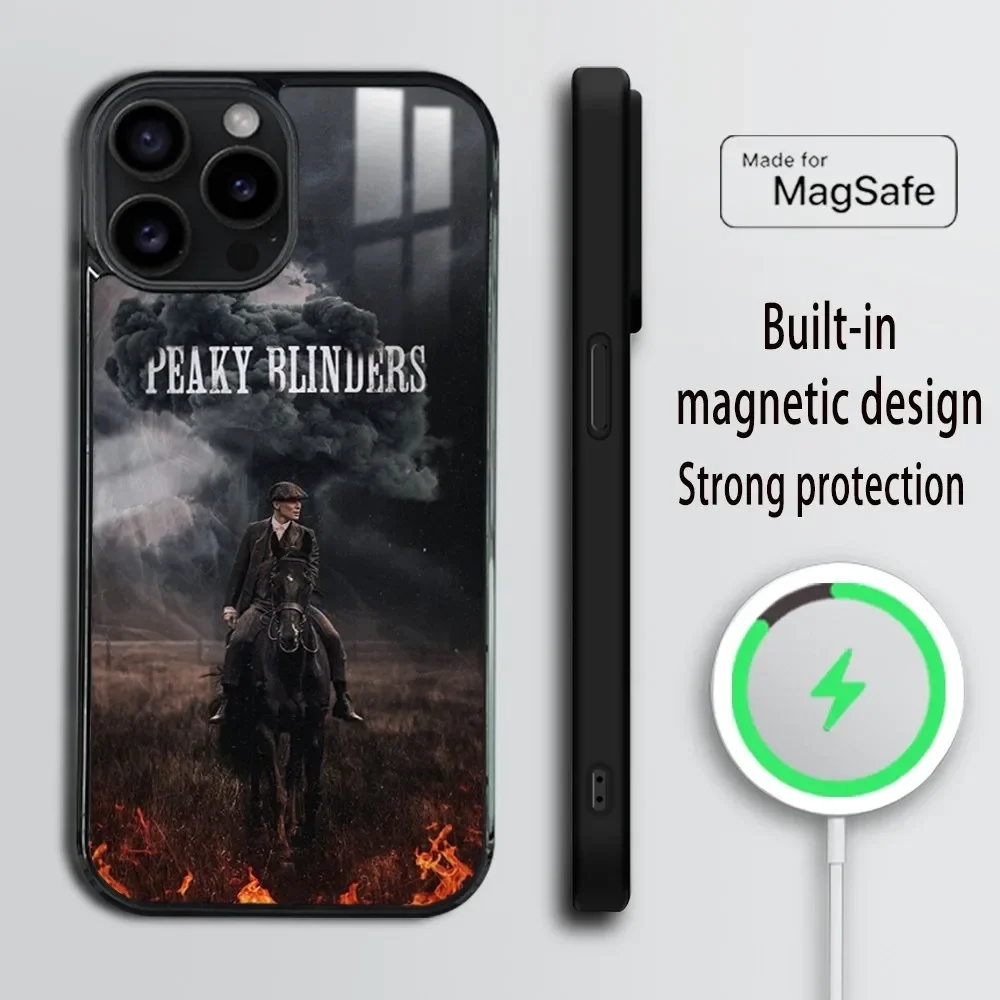 Movie Peaky Blinders S-Shelby Phone Case For iPhone 16 15 14 13 12 11 Pro Max Plus Mini Magsafe Mirror Wireless Magnetic Cover