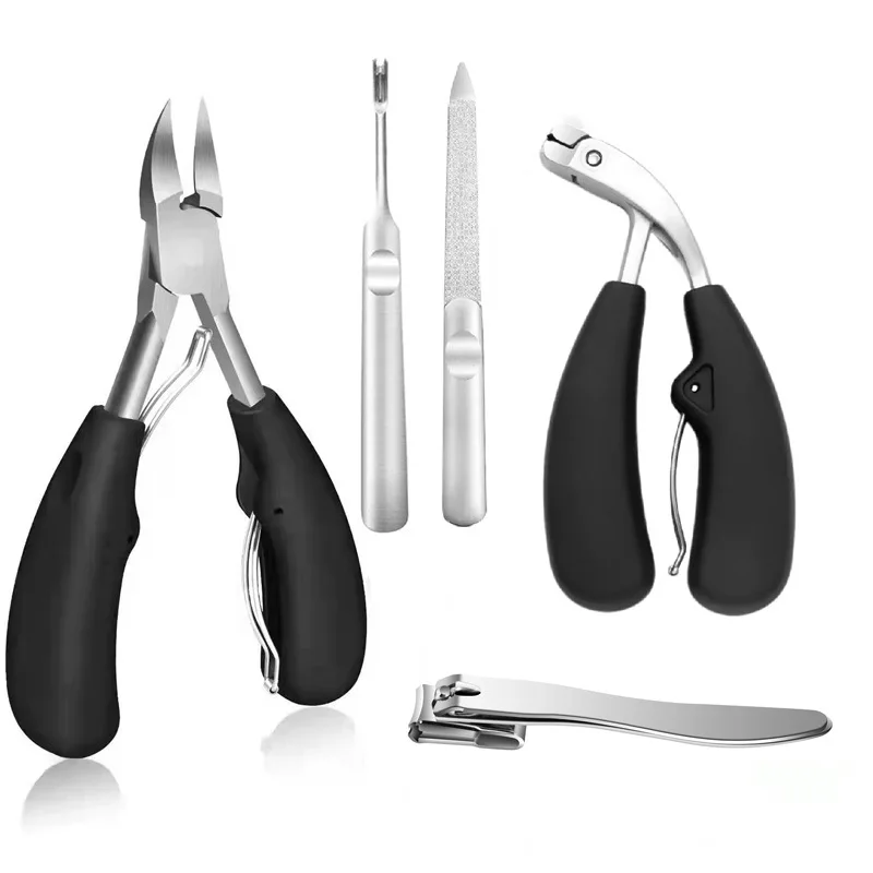5-teiliges Nagelpflege-Set, Nagelknipser-Set für dicke und eingewachsene Zehennägel, Maniküre- und Pediküre-Zubehör