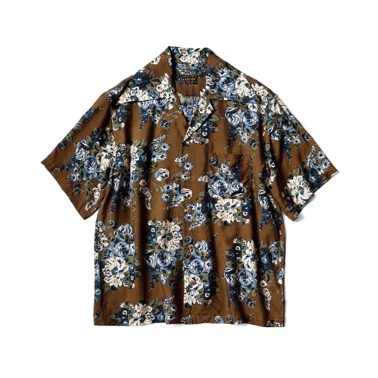 

2024 KAPITAL Japanese casual Hawaiian floral Cuban collar short sleeved shirt TX1164