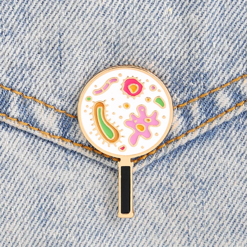 Custom Microbiology Paramecium Brooches Lapel Badges Funny Science Jewelry Gift for Students Friends Microscope Enamel Pins