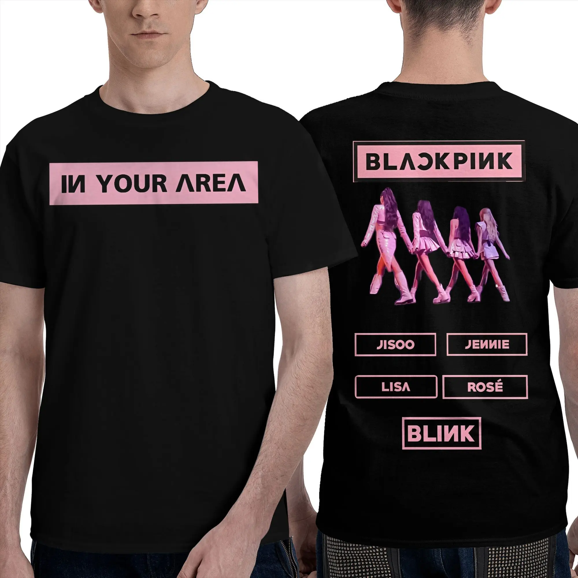 Are You Born Pink Member World Tour T Shirt Men  Streetwear Cotton T Shirts Summer O Neck Harajuku Tees Pattern Big Size Tops