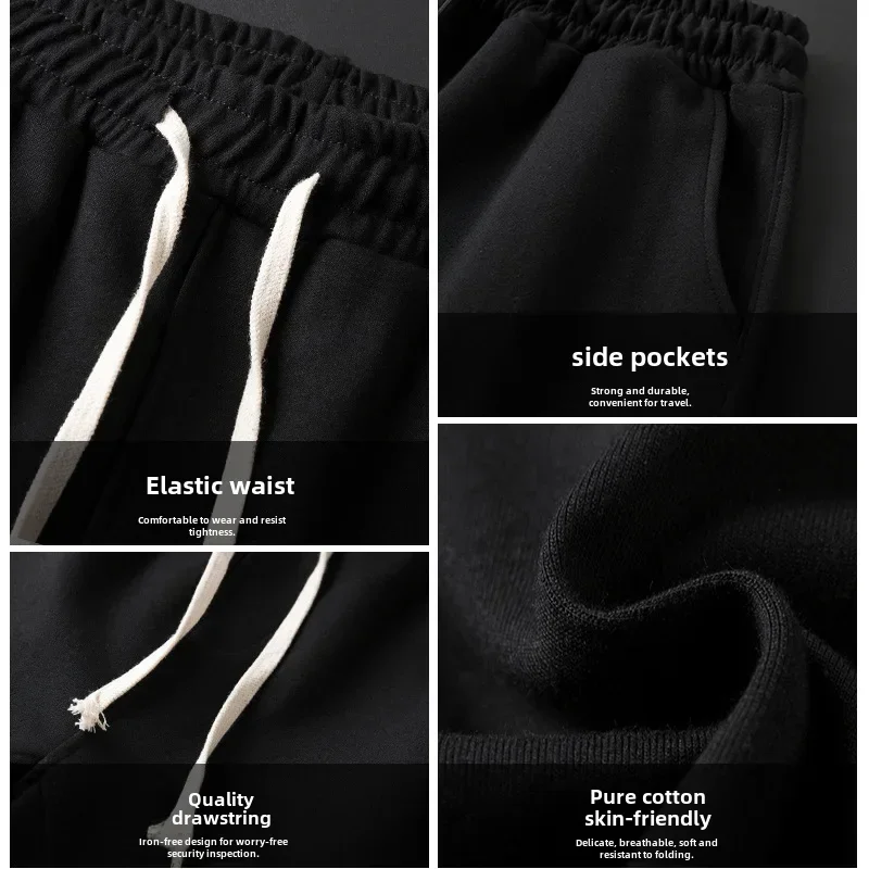 الخريف عارضة السراويل الرجال فضفاضة تناسب Sweatpants واسعة الساق السراويل المستقيمة رمادي اللون السراويل الموسمية للرجال