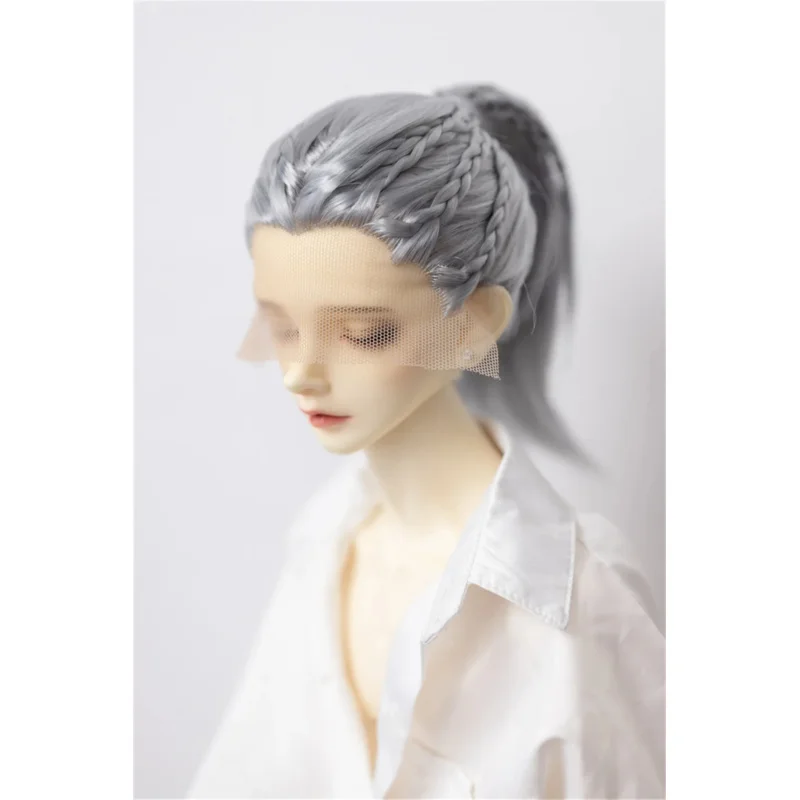 

BJD/SD 1/3 1/4 Soft Milk Silk Blythe Doll Wigs Braided Tailed Hand Hooked Single Ponytail Girls Elegant BJD Doll Accessories