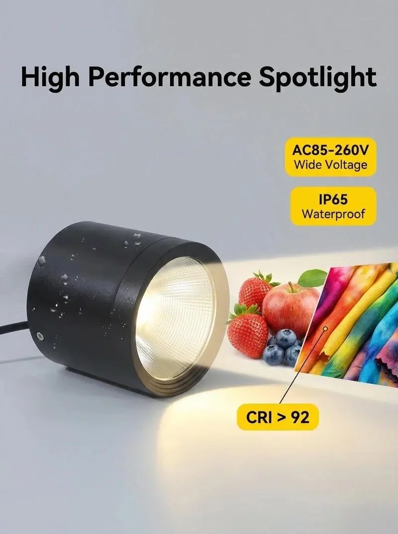 

IP65 Waterproof COB LED Ceiling Downlights Outdoor Balcony Bathroom Surface Mounted Cylinder 60W 12W 18W Spot Lighting Fixture