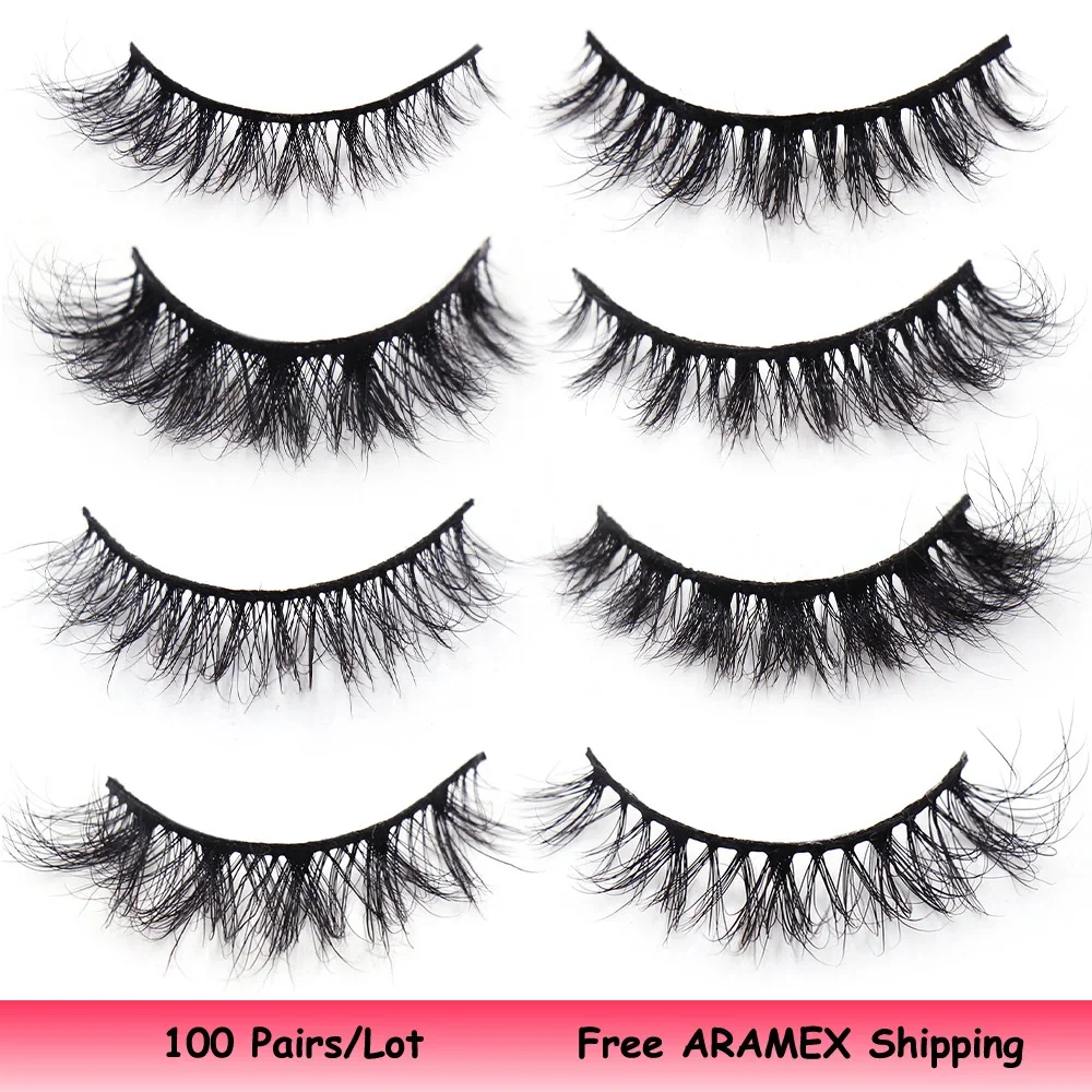 10/100Pair 3D Mink Lashes Natural Short Eyelashes Fluffy Soft Lashes Natural Wispy False Eyelashes Curly lashes wholesale makeup