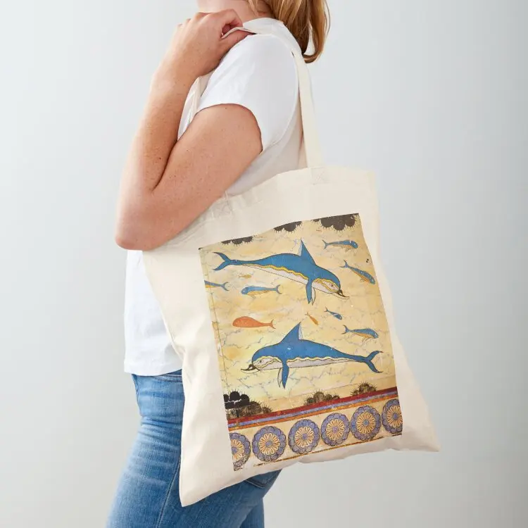 

The Minoan Dolphins Tote Bag female bag free delivery bags tote bag women canvas bags