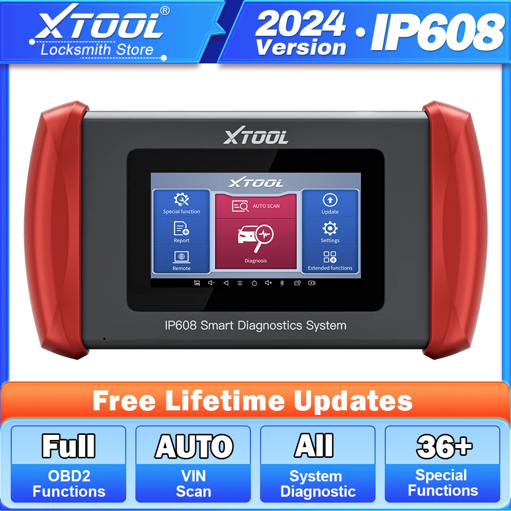 XTOOL InPlus IP608 Full System Diagnositics Tool OBD2 Car Automotive Scanner 36+ Reset Service Auto VIN Free Upate CAN FD ABS