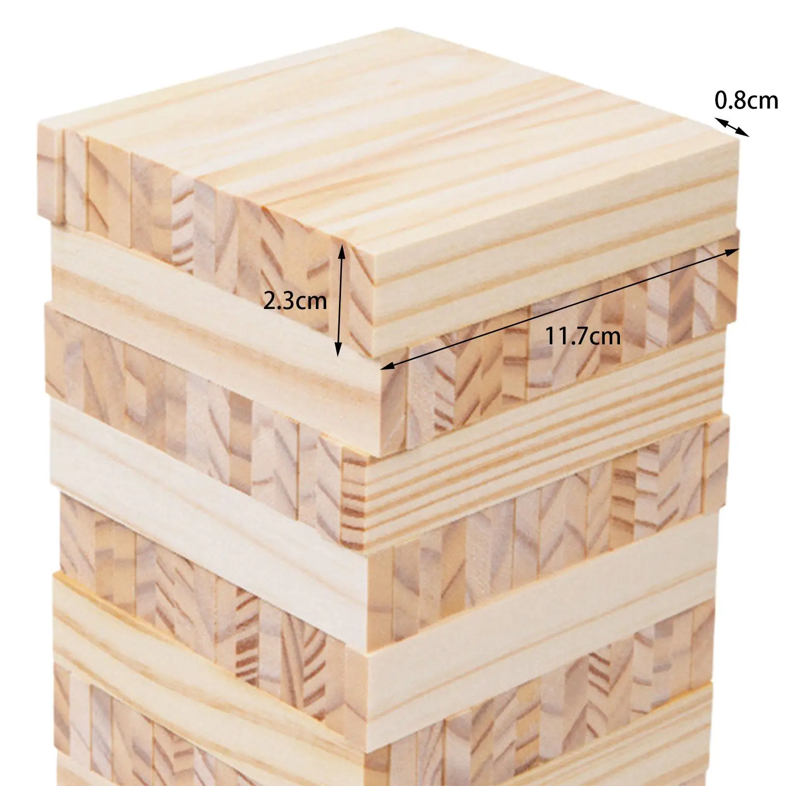 Set di 100 Blocchi di Legno Impilabili per Gioco Torre Cadente, Gioco per Bambini, Ragazzi e Adulti, per Interni ed Esterni