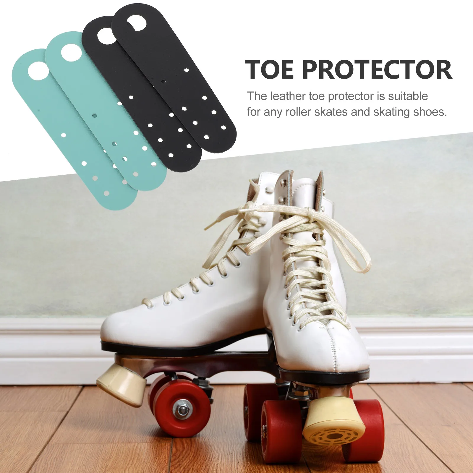 2 Pcs Roller Skates Toe Protector Front Cover for Skating Shoes Ventilated Protective Guard Compatible All