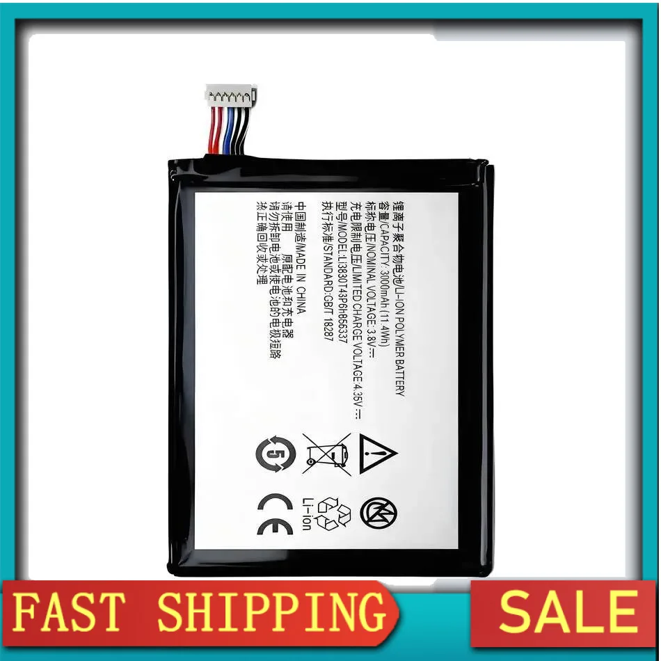 

Li3830t43p6h856337 Battery For ZTE Blade X9 G719C N939st Qingyang 3/S6 Lux Q7/-C, V5 Pro, V5pro, N939SC, N939SD, 3000Mah