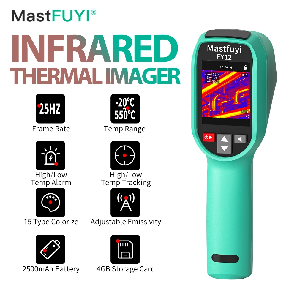 

MASTFUYI FY12 Thermal Imaging Camera 240*240 Pixels Handheld Infrared Thermal Imager For Repair, Pipe Leak, Pipeline Detection