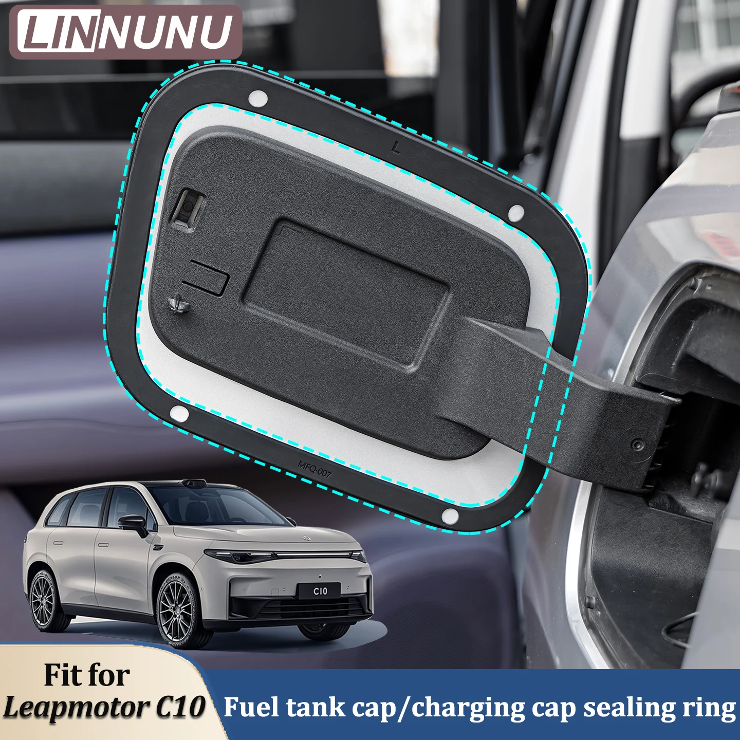 

LINNUNU Charging Port Plug Fuel Tank Sealing Ring For Leapmotor C10 2024 2025 Leapmotor C16 Waterproof Dustproof Car Stickers