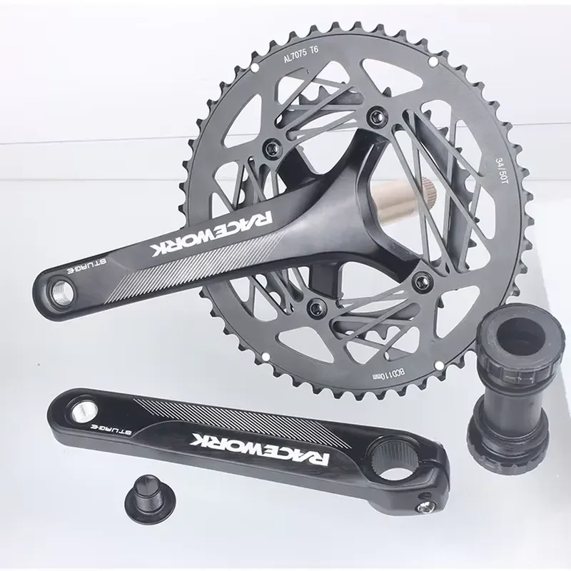 Road Bike Crankset 170mm 110BCD 50-34T 53-39T Double Chain Wheel Folding Bicycle Crank Set