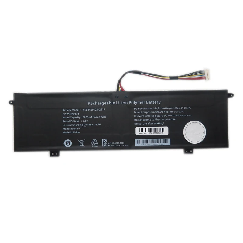 Laptop Battery For 한성컴퓨터 For Hansung AEC4469124-2S1P 7.6V 6200MAH 47.12WH