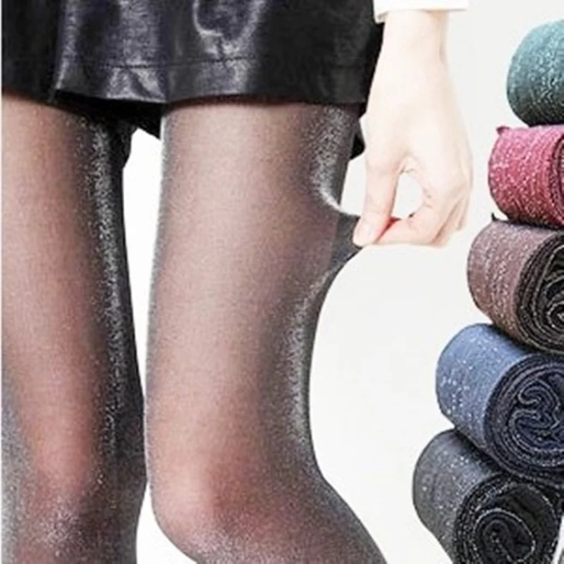 Spring and Summer Thin Silver Pantyhose Pearlescent Bright Silk Silver Onion Leggings Fashion Cored Wire Female Stocking