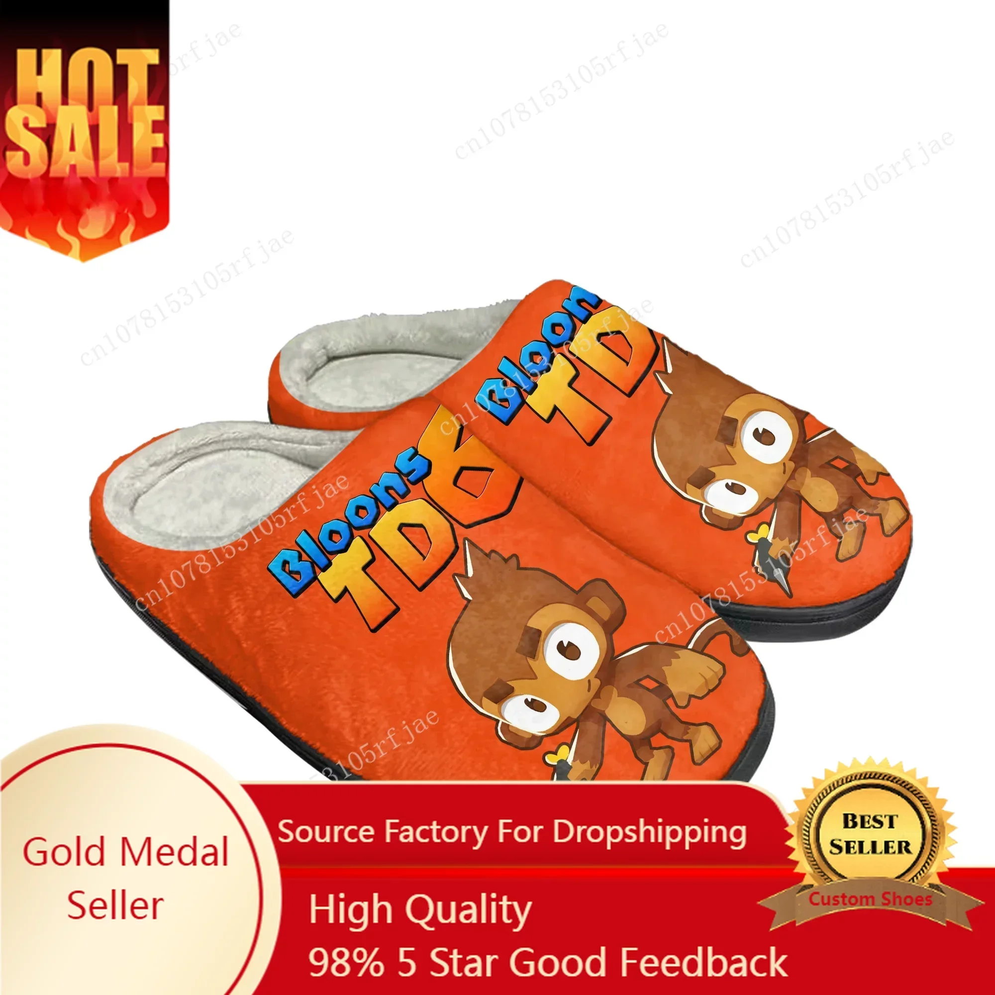 

Bloons TD 6 Custom Home Cotton Slippers Anime Cartoon Game Mens Womens Plush Bedroom Casual Keep Warm Shoes Tailor Made Slipper