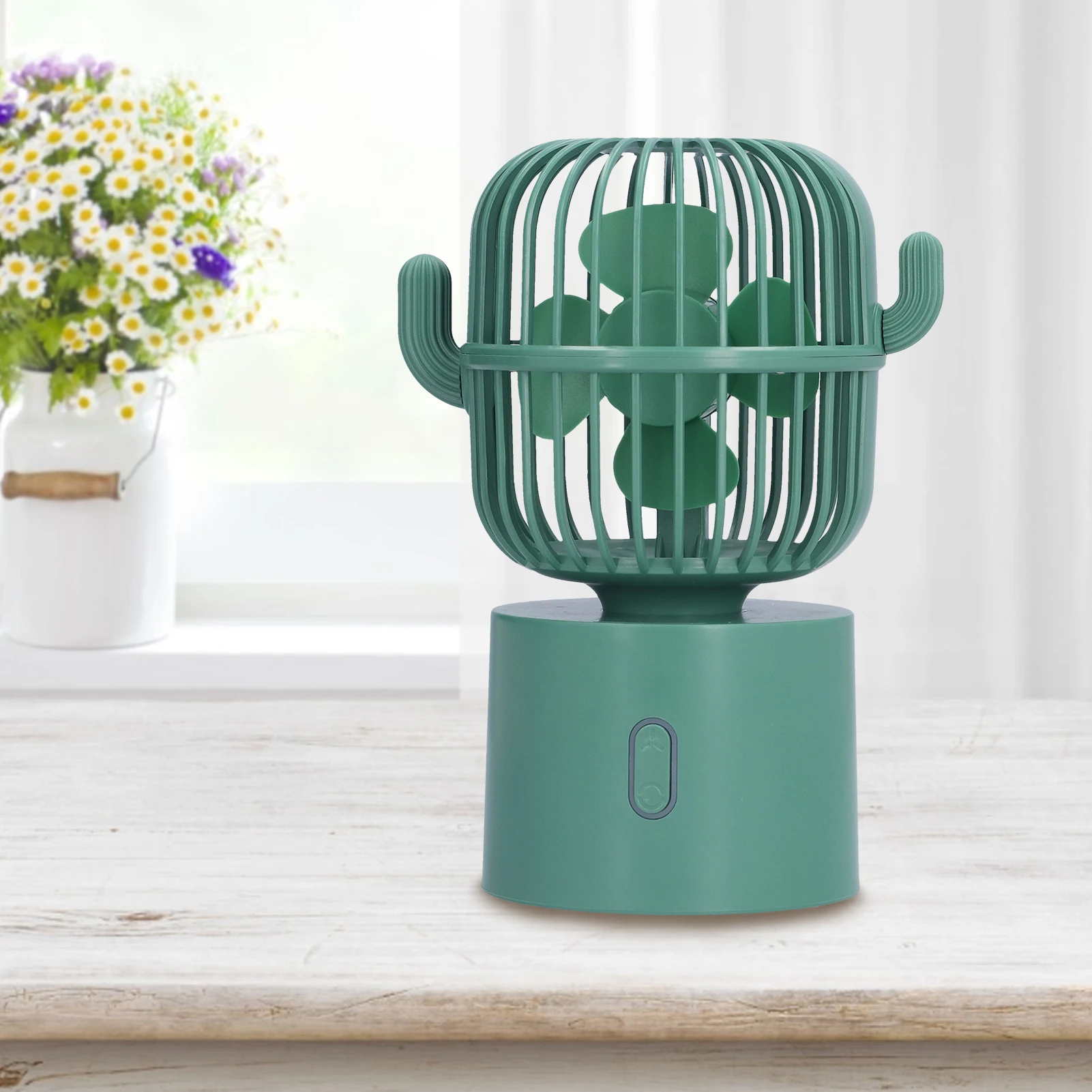 

Мини-вентилятор в форме кактуса с встряхивающейся головой, низкий уровень шума, зарядка через USB, студенческий настольный вентилятор для дома, портативный вентилятор, настольный вентилятор