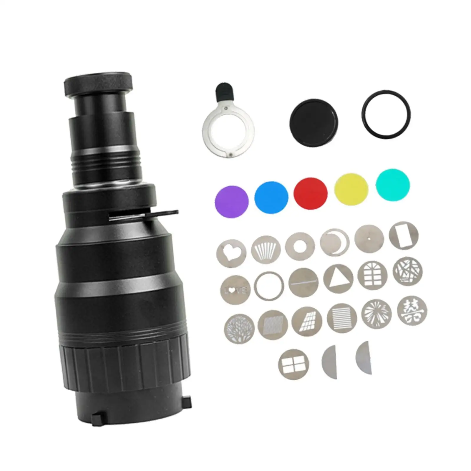 Conical Optical Snoot 5 Color Filter Adjustable Flash Projector Attachment