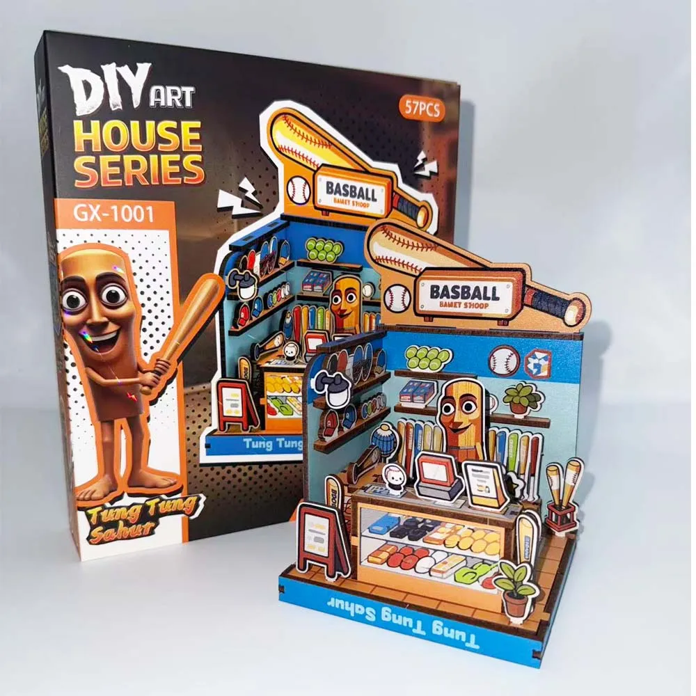 DIY Art House Series montaje 3D rompecabezas de madera modelo Kit 49-66 Uds conjunto de bloques de construcción para adolescentes adultos