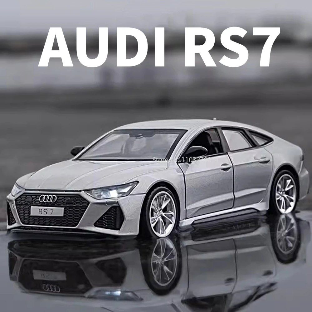 

1/35 Audi RS7 Alloy Toy Car Model Diecasts Metal Simulation Exquisite Interior Design Sound Light Rear Wheel Pull Back Toys Cars