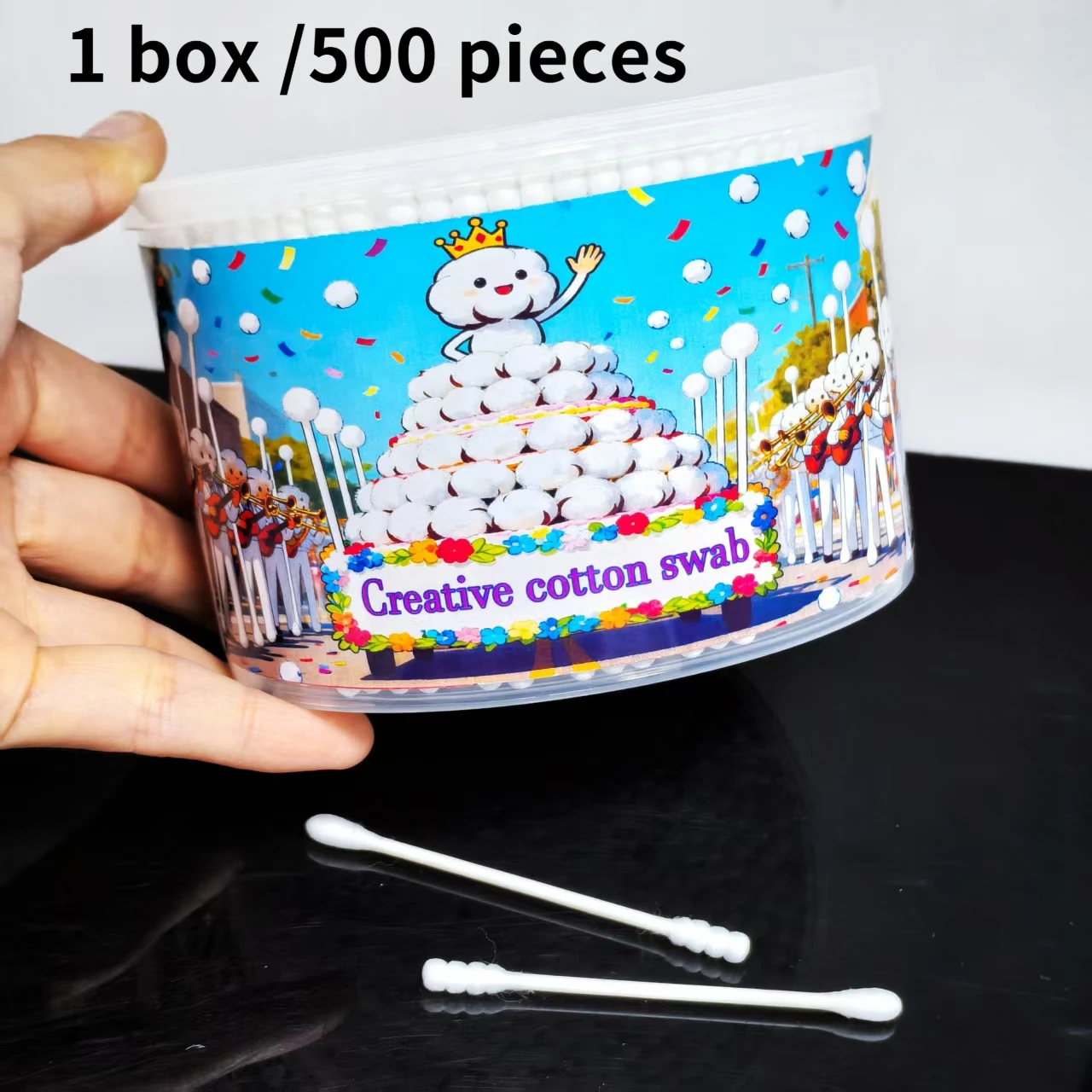 500개 창의적인 면봉, 양쪽 끝이 나선형인 성인용 면봉, 다용도 선물용 면봉