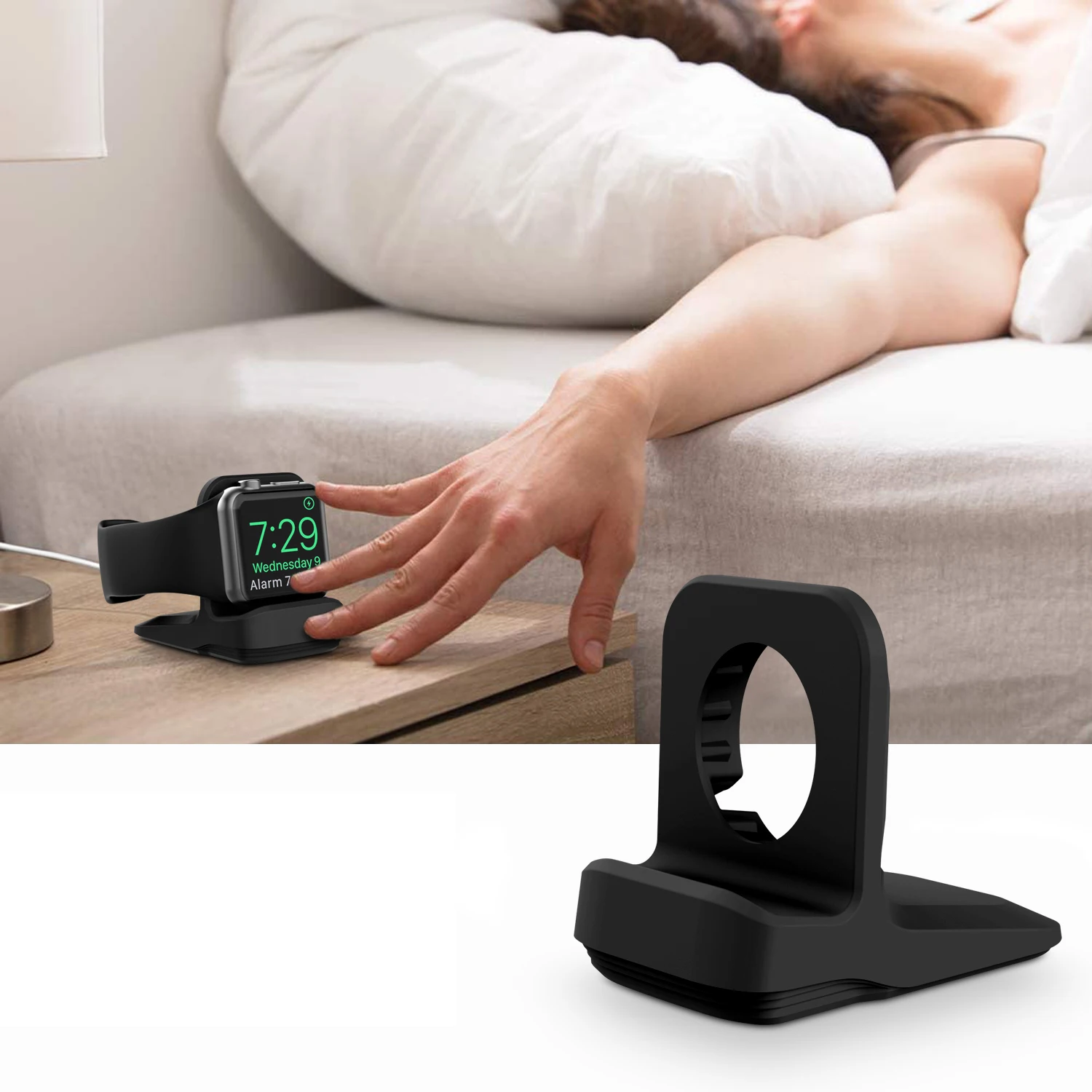 Desk Holder Bracket For Apple Watch Series Ultra 9 8 7 6 SE 5 4 Silicone Charger Stand For iWatch 49mm 45mm 44mm 42mm 41 40mm 38