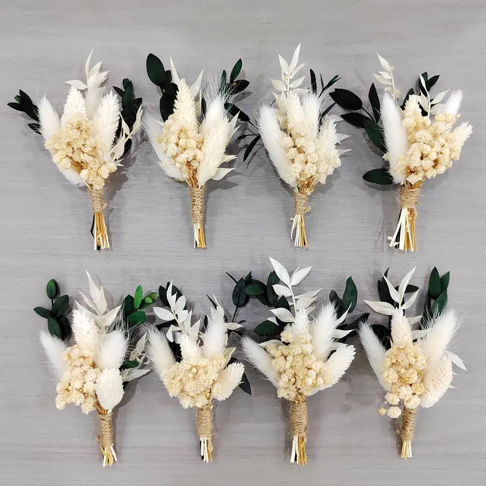

Mini Pampas Decorative Dried Flowers Bouquet Preserve Floral for Home Decor Boutonniere for Men Wedding Centerpieces Card Decor