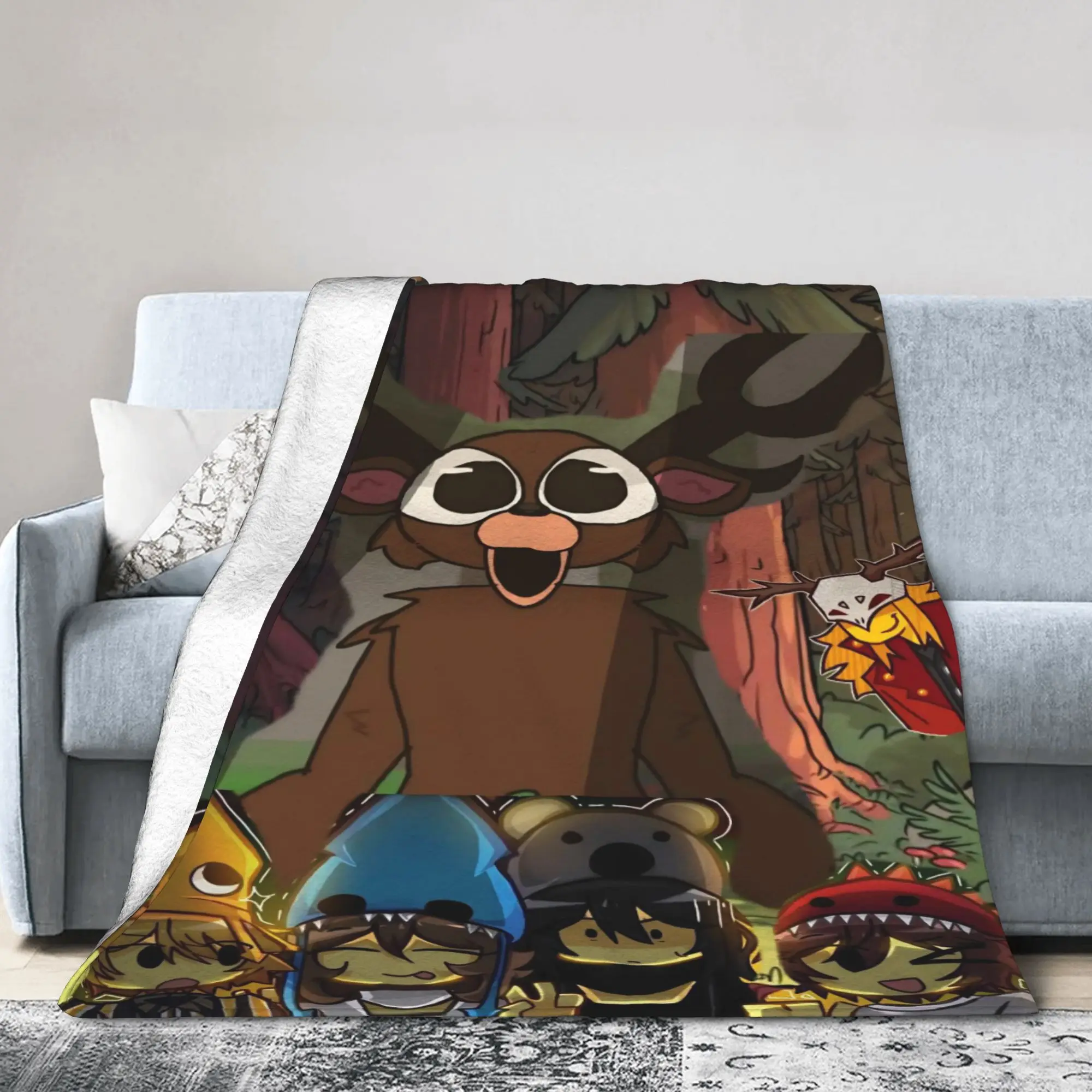 The Deer 99 Nights in the Forest Blanket Survival Horror Games  Flannel Throw Blanket Decoration Lightweight Bedspreads