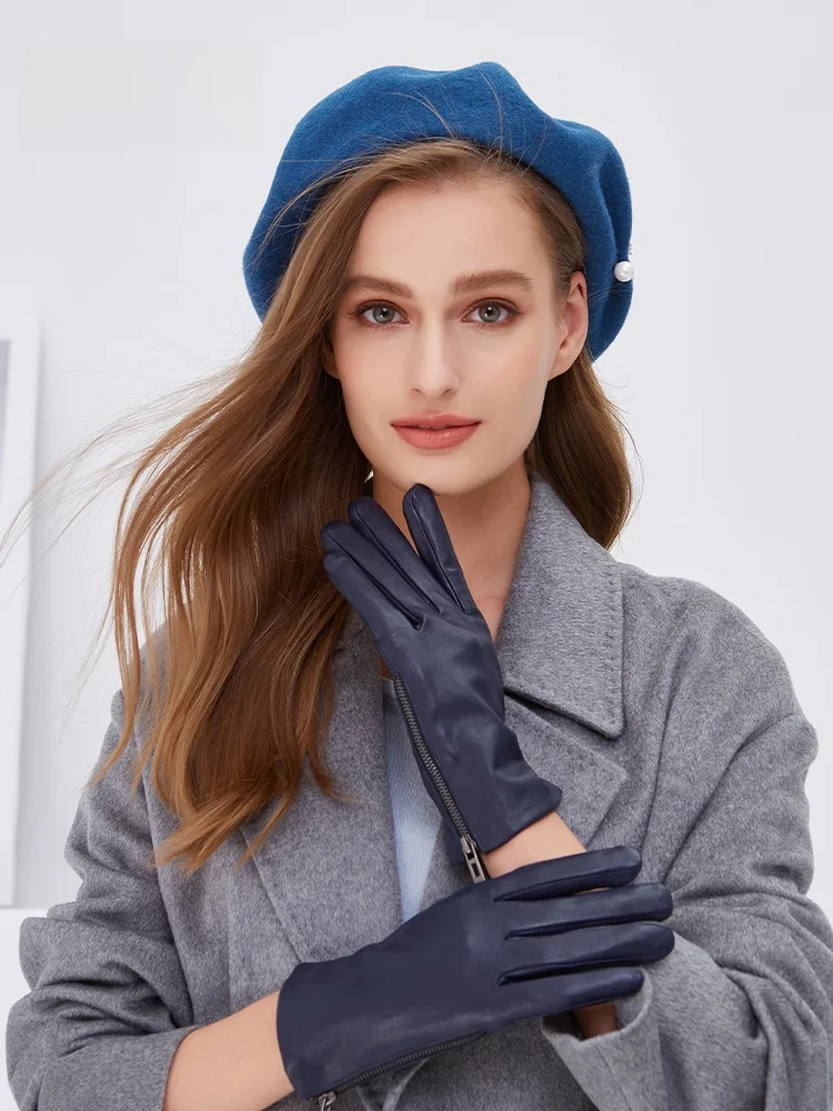 elle-本革手袋-レディース-秋冬-薄くて暖かい-おしゃれ-カジュアル-快適-ビジネス-自転車用グローブ