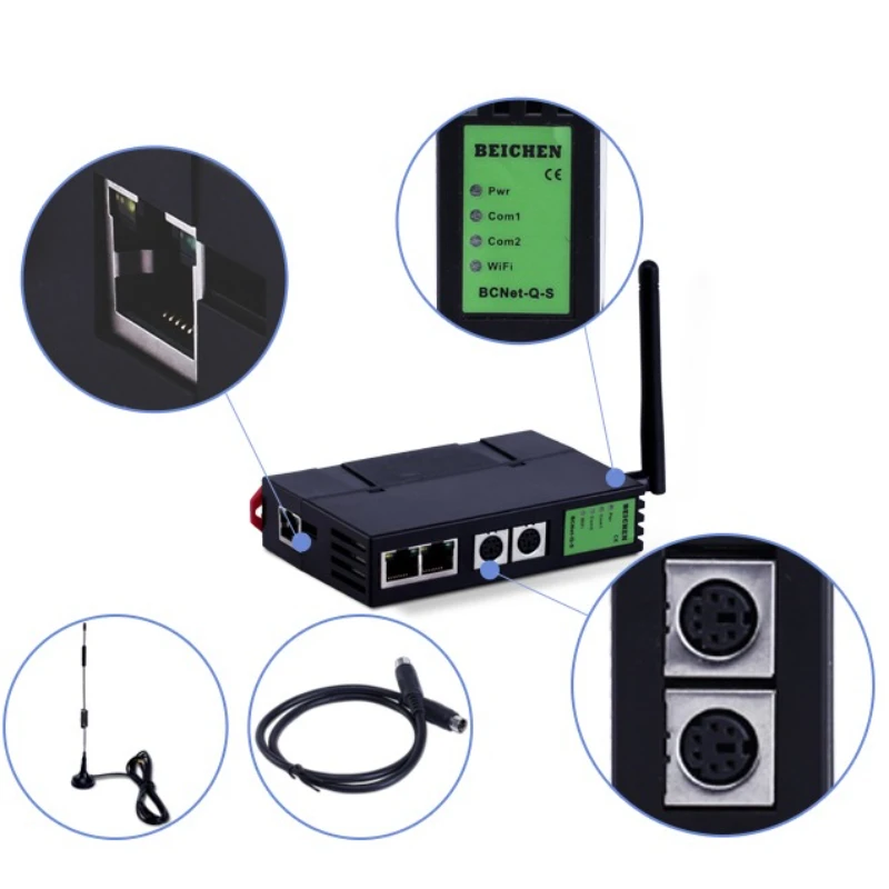 BCNet-Q-S لـ Mitsubishi Q Series PLC RS232 إلى MC MODBUS TCP وحدة الحصول على البيانات اللاسلكية WiFi #3