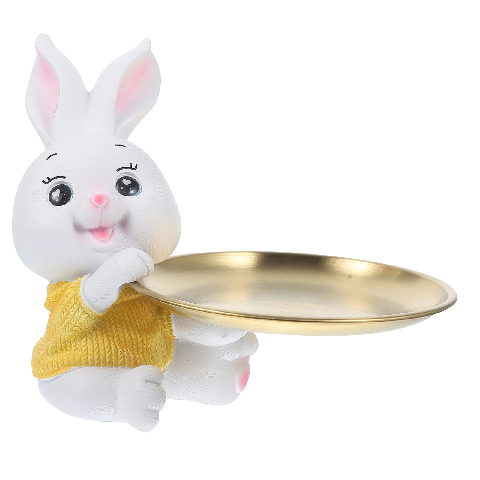 

Rabbit Tray Resin Jewelry Holder Decoration Storage Plate Thickened Structure Multifunctional Table Dresser Restroom Dining Room