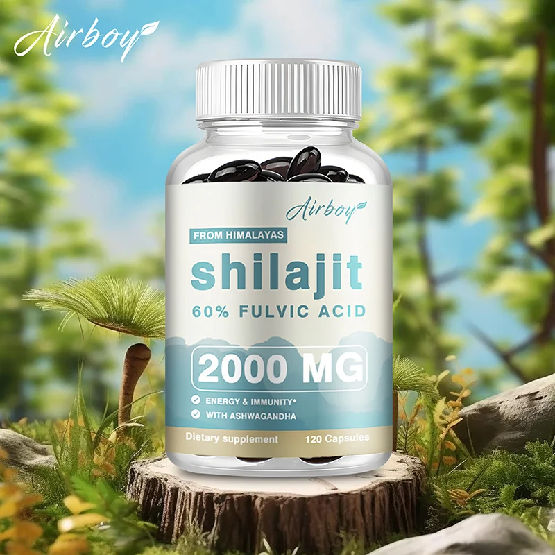 Shilajit Capsules - Rich in Natural Fulvic Acid and 85+ Trace Minerals - Enhance Energy Endurance, Improve Concentration