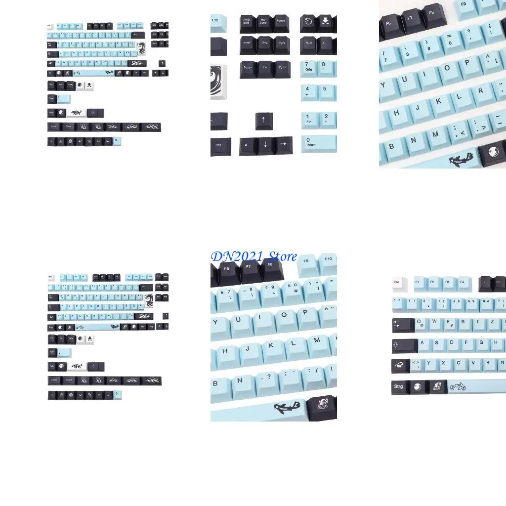 

F3KE 134PCS KEYCAPS PBT DYE SUB для набора для ключей для вишневых игр Механическая клавиатура