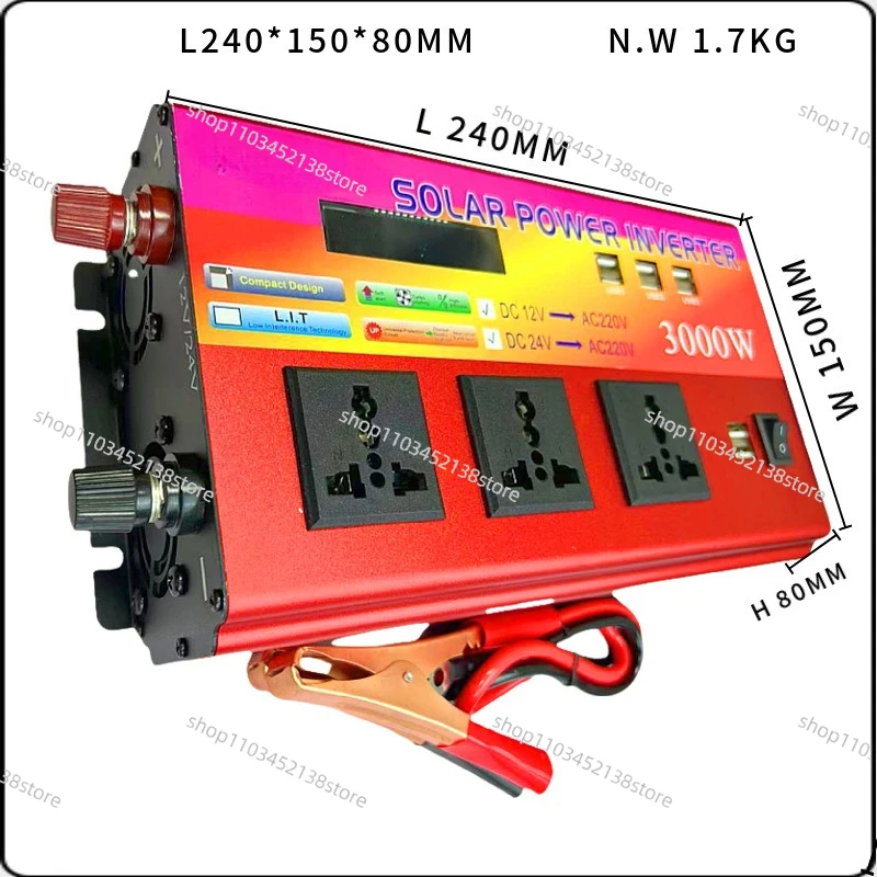 Vehicle Multi-function Inverter High Power 12V24V Truck Stall 48V60V72 To 220V Battery Converter
