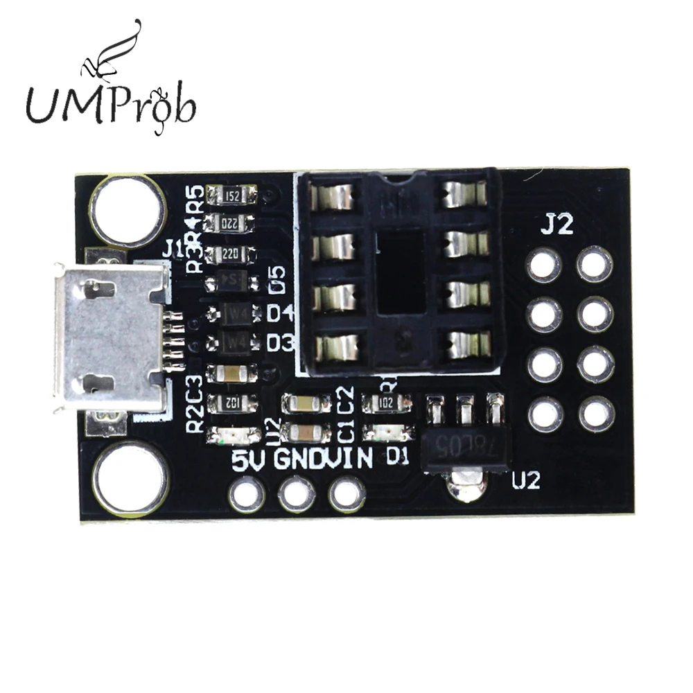 Micro USB  Chip Pluggable Development Programming Bare ATtiny13A/ATtiny25 /ATtiny45/ATtiny85